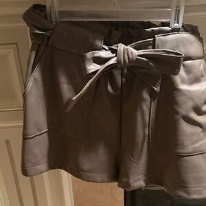Women's Faux Leather Shorts with belt